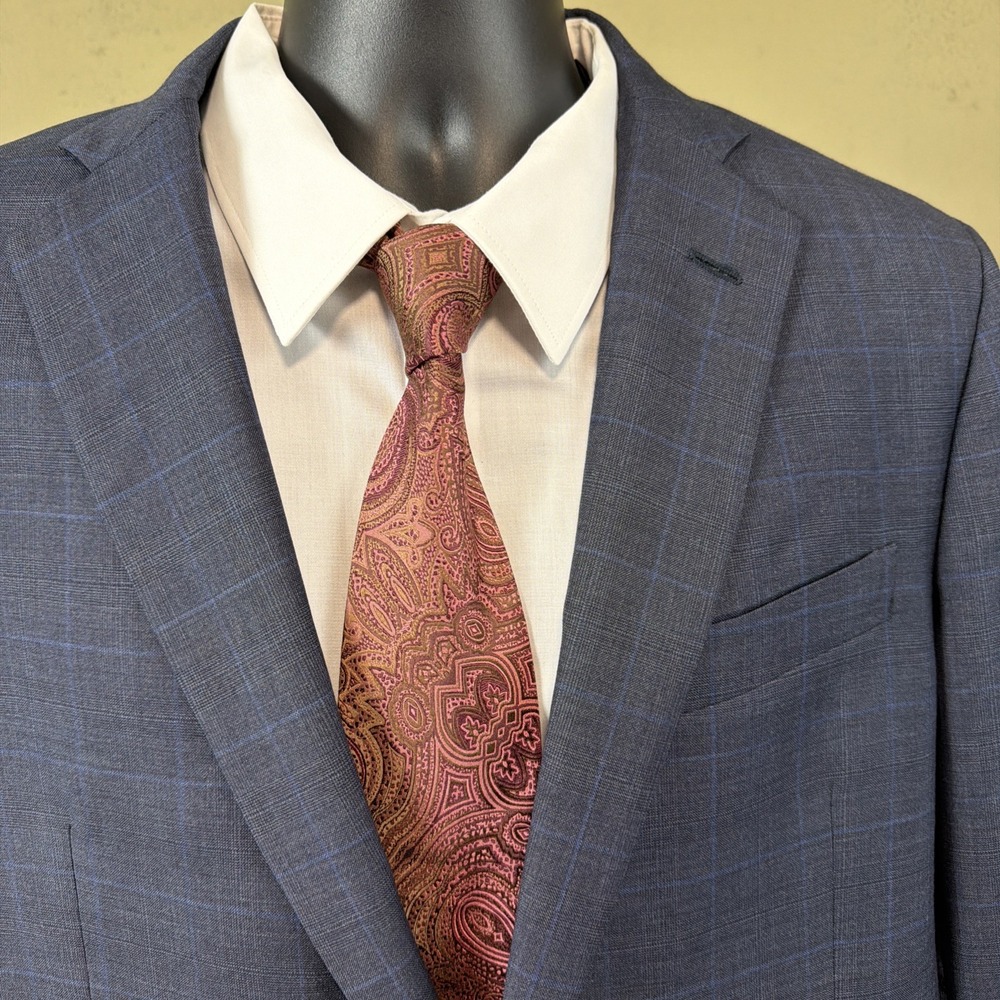 Brooks Brothers 1818 Regent Suit Jacket Sport Coat 41R Blue Plaid E. Thomas USA